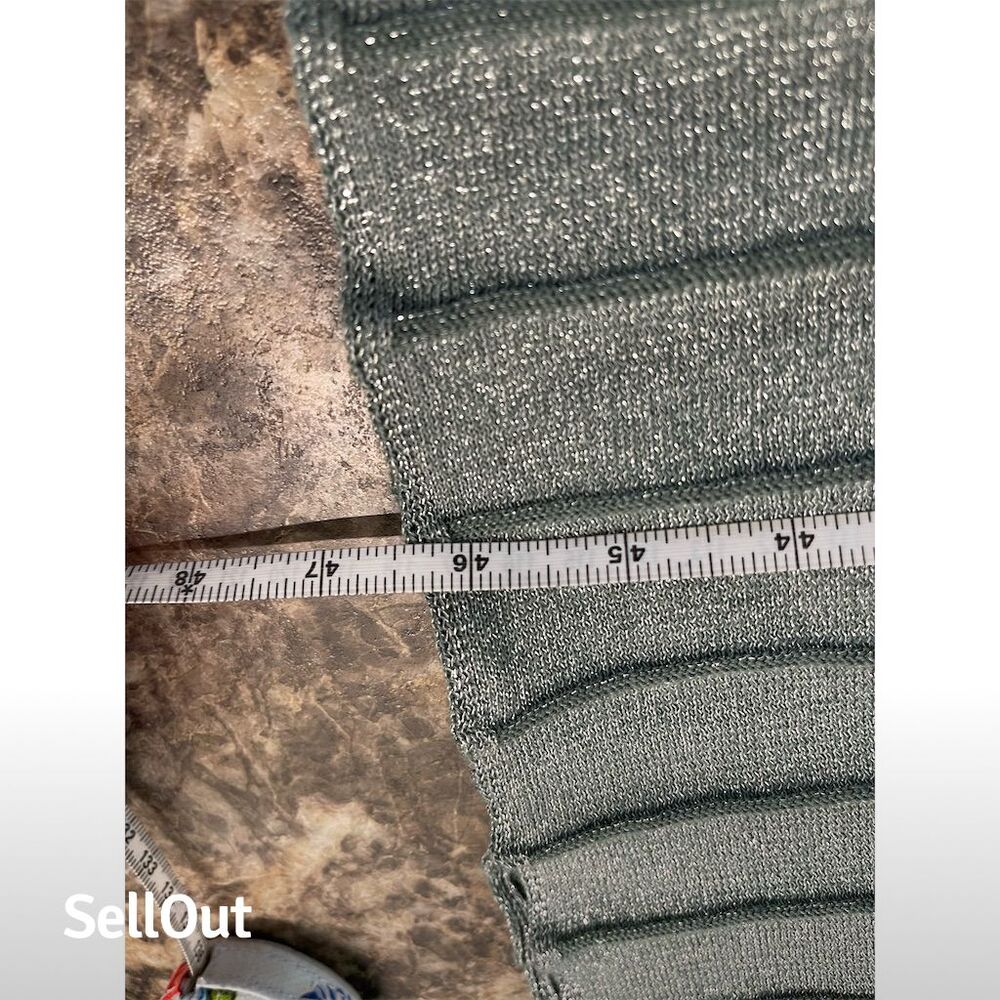 Soft Surroundings Petites Large blue green Sparkle Surplice Sweater Dress sku128 - Picture 4 of 8